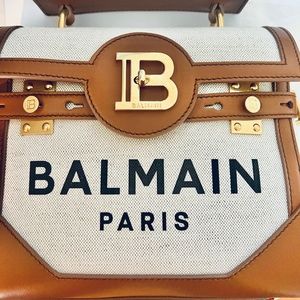 Balmain BBuzz 23 Logo Canvas Shoulder Bag